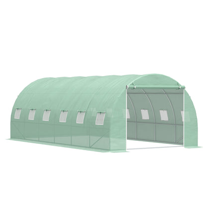 Tunnel Greenhouse 6x3x2 m Garden Greenhouse with 12 Windows Door Greenhouse for Crops Plants Vegetables Flowers Greenhouse