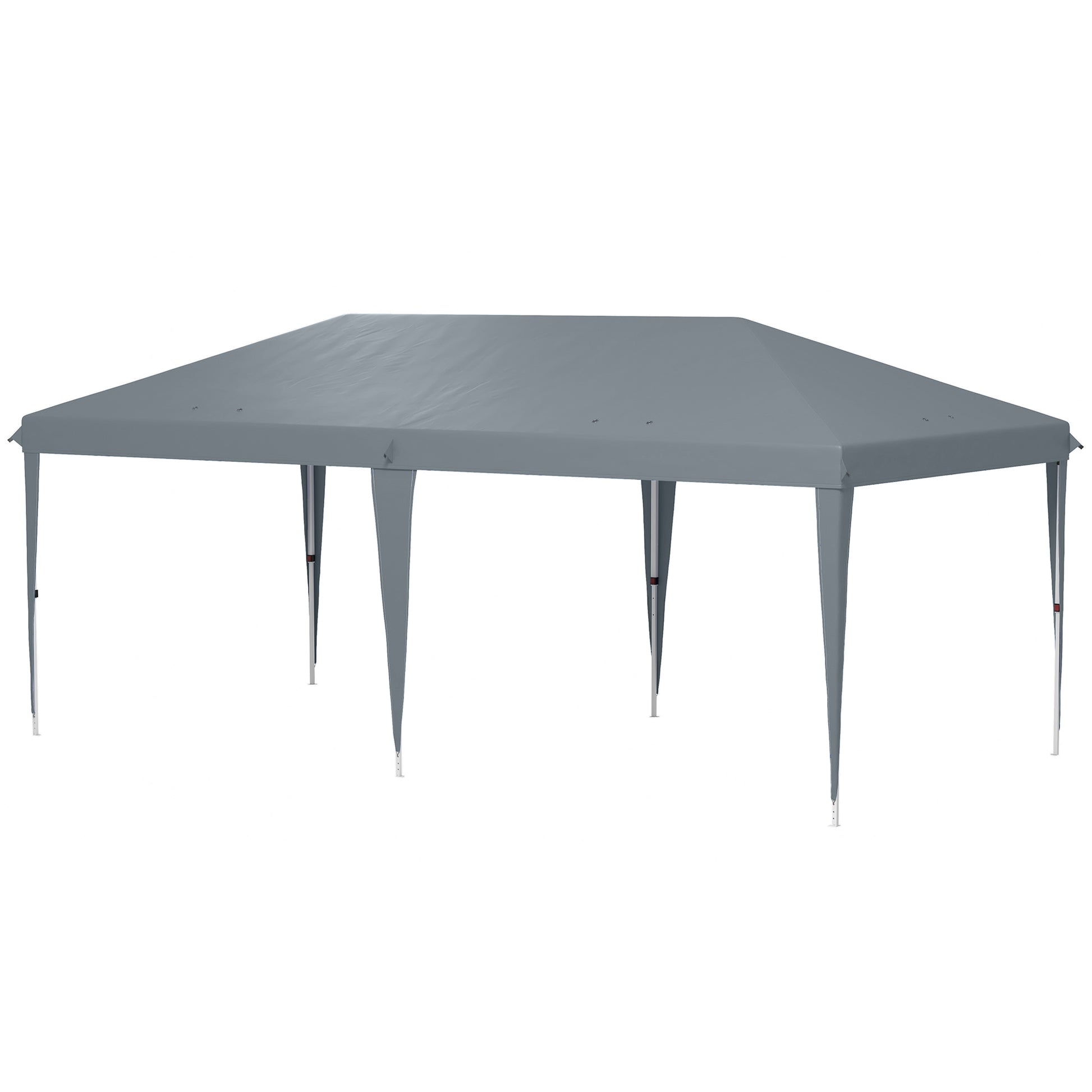 Foldable Gazebo 6x3 m Foldable Canopy with 3-Level Adjustable Height UV-Resistant Awning and Carrying Bag for Camping Parties Light Gray