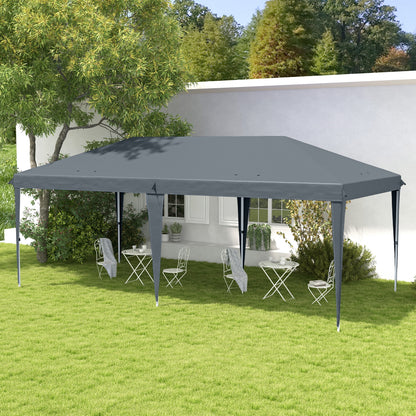 Foldable Gazebo 6x3 m Foldable Canopy with 3-Level Adjustable Height UV-Resistant Awning and Carrying Bag for Camping Parties Light Gray