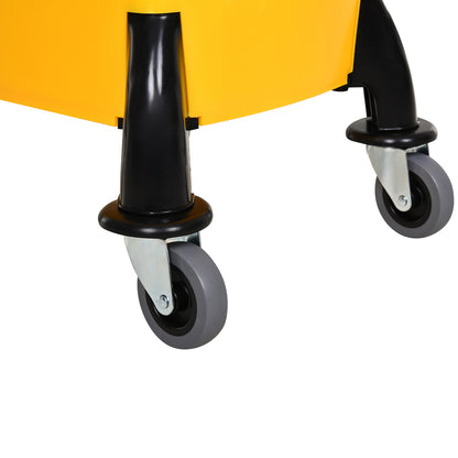 Cleaning Trolley Bucket with Wringer 26 Liters, Yellow, 44cm x 36cm x 90cm
