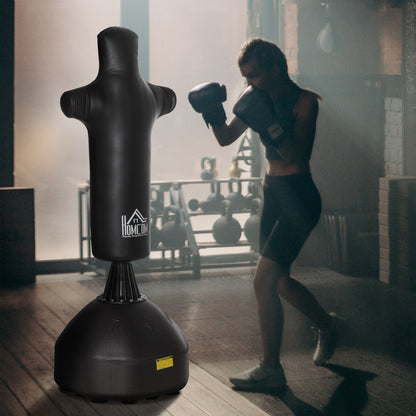 Standing Punching Bag 180cm Adult Free Standing Boxing Dummy Column Heavy Duty Punching Bag Stand for Professionals and Beginners Black