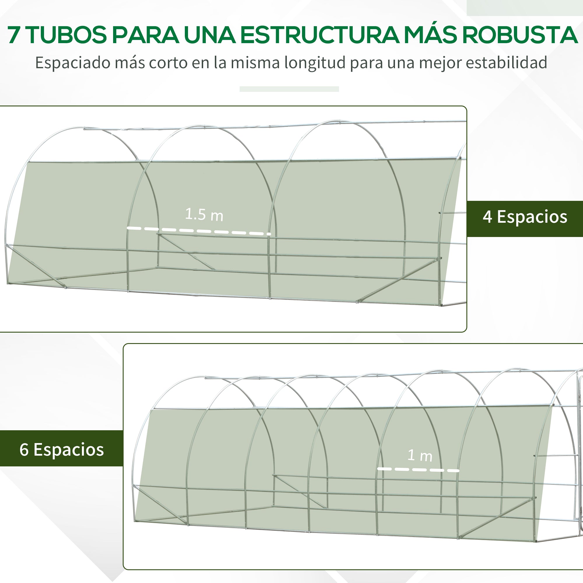 Outdoor Greenhouse Tunnel Greenhouse 6x3x2 m Large Garden Greenhouse with 12 Windows and Roll-Up Zipper Door Macro Metal Structure for Plant Cultivation Green