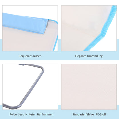 2-Piece Beach Mat 134x48cm Foldable Sun Lounger with Adjustable Backrest Carrying Bag for Garden Beach Terrace Camping Beige