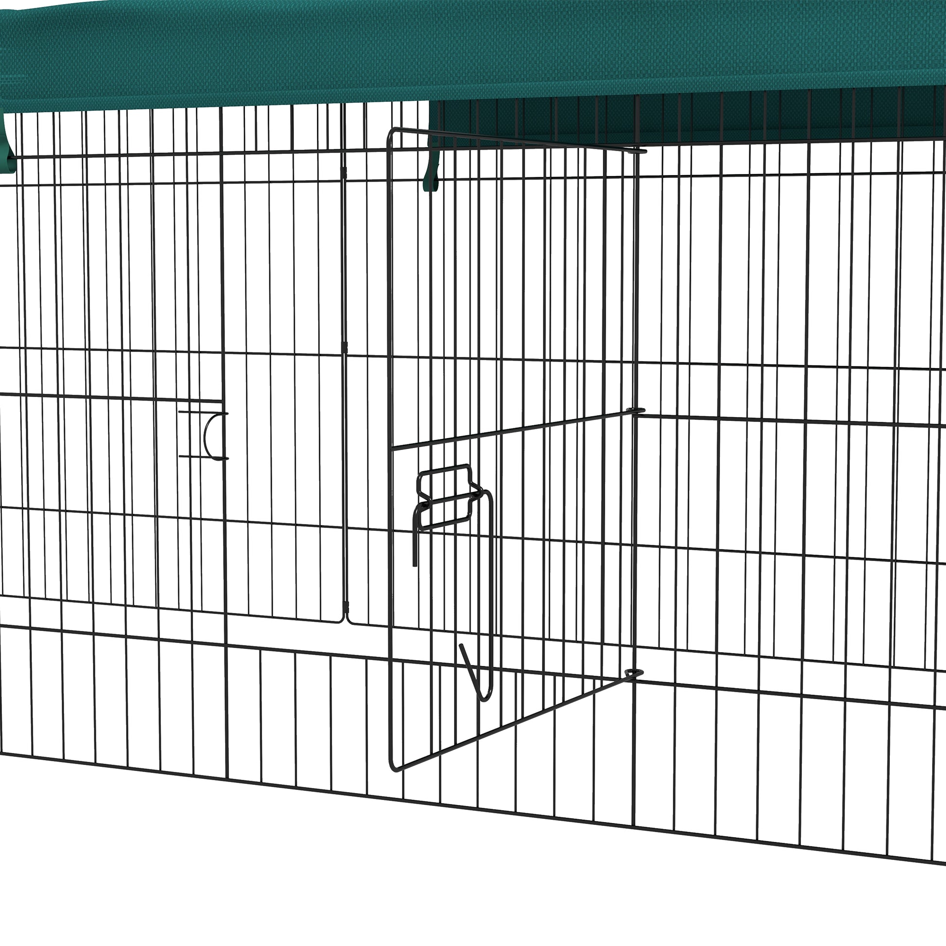 Modular Steel Enclosure with Cover for Rabbits Rodents Small Animals Indoor Outdoor 220L x 85W x 70H cm Green