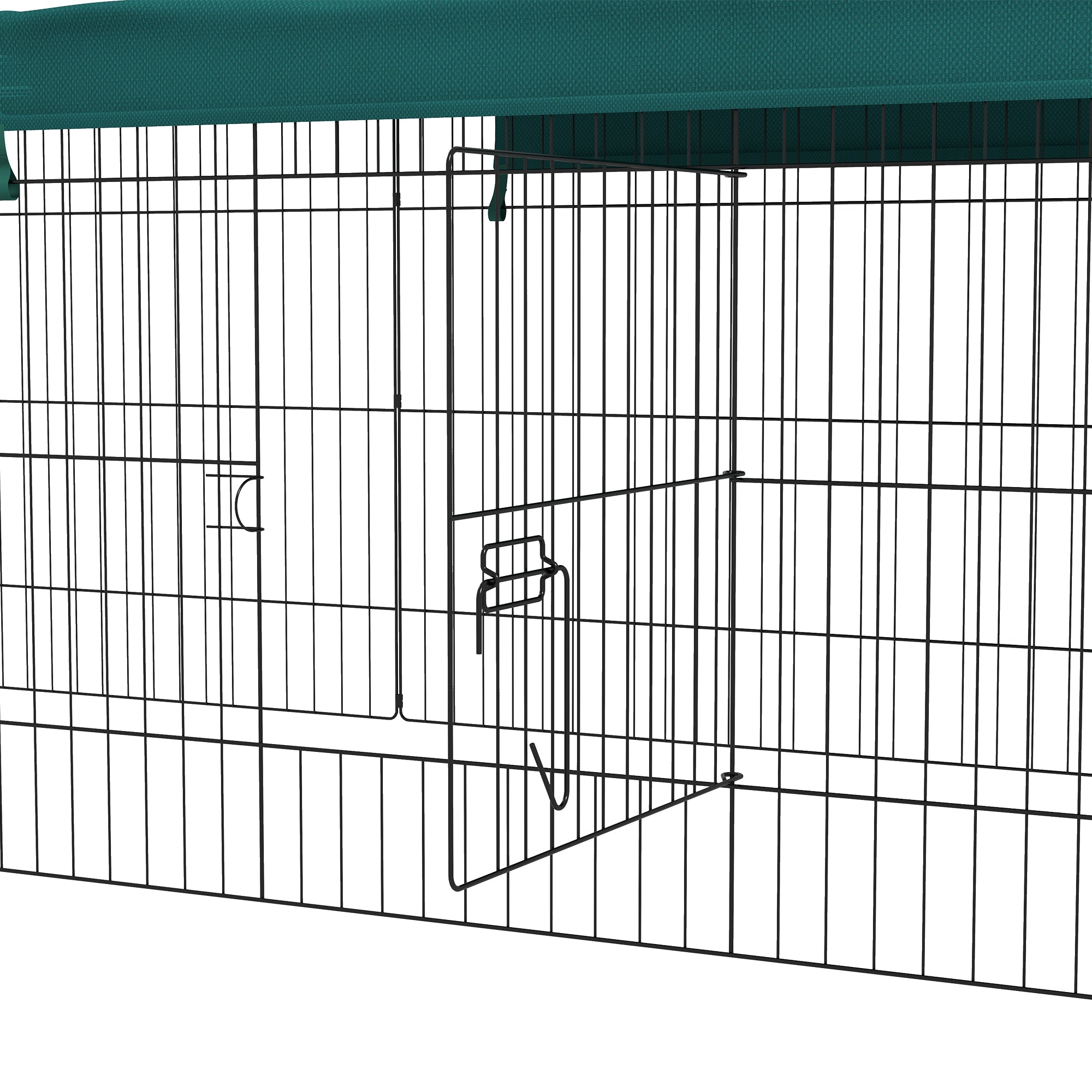 Modular Steel Enclosure with Cover for Rabbits Rodents Small Animals Indoor Outdoor 220L x 85W x 70H cm Green