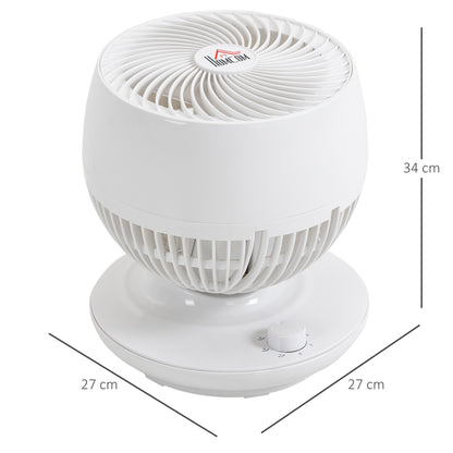 Mini Table Fan, Powerful Silent 45W Fan, 3 Speeds, 70° Multi-Directional Oscillation, 90° Tilt, Air Circulation Fan for Bedroom, Living Room, White
