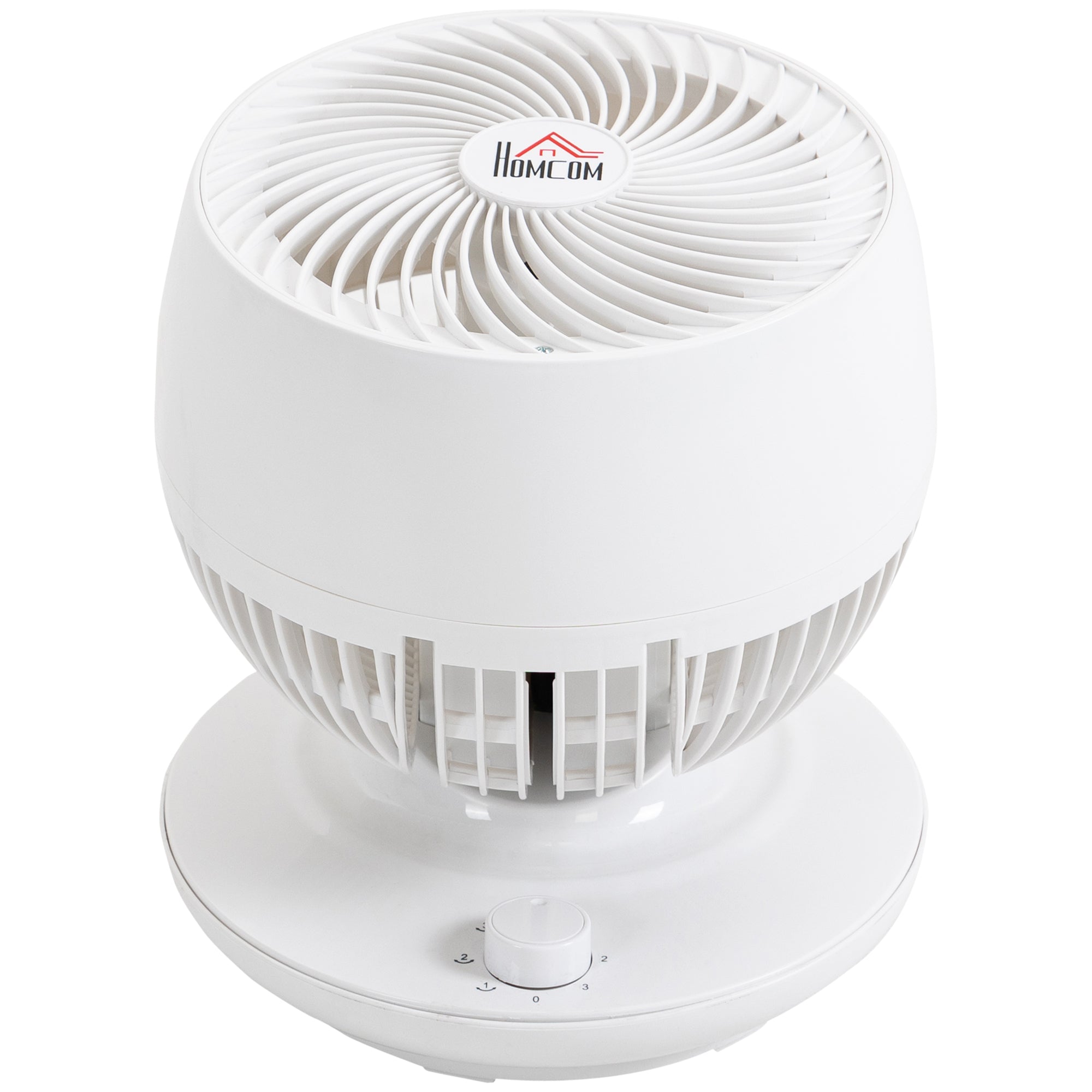Mini Table Fan, Powerful Silent 45W Fan, 3 Speeds, 70° Multi-Directional Oscillation, 90° Tilt, Air Circulation Fan for Bedroom, Living Room, White
