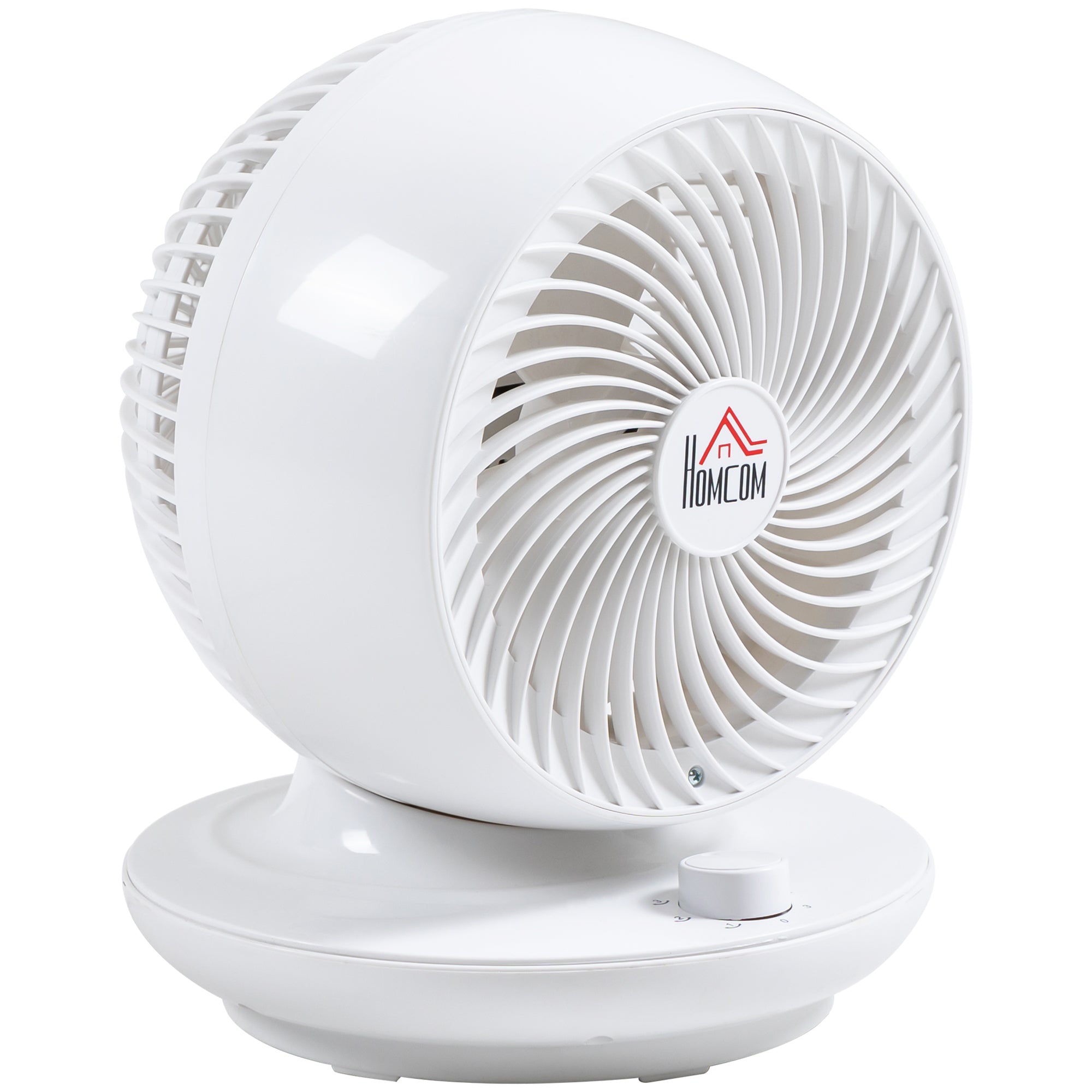 Mini Table Fan, Powerful Silent 45W Fan, 3 Speeds, 70° Multi-Directional Oscillation, 90° Tilt, Air Circulation Fan for Bedroom, Living Room, White