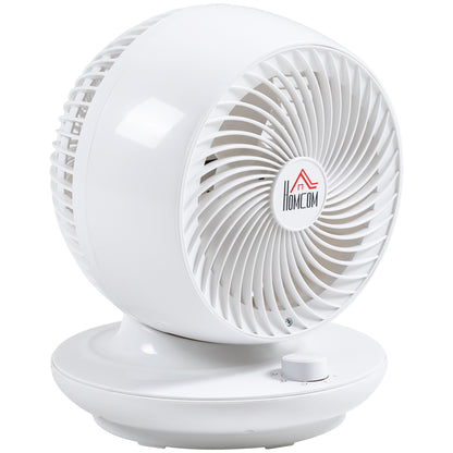 Mini Table Fan, Powerful Silent 45W Fan, 3 Speeds, 70° Multi-Directional Oscillation, 90° Tilt, Air Circulation Fan for Bedroom, Living Room, White