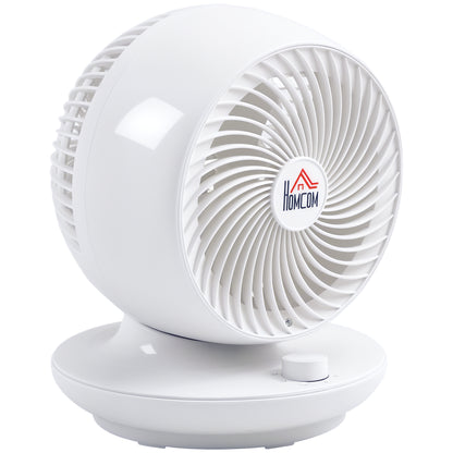 Mini Table Fan, Powerful Silent 45W Fan, 3 Speeds, 70° Multi-Directional Oscillation, 90° Tilt, Air Circulation Fan for Bedroom, Living Room, White
