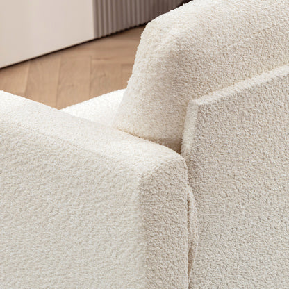 2-Seater Modern Style Sofa 140 cm with Removable Back Cushions and Armrests, Mini Couch for Bedroom, Apartment, Small Space, Beige