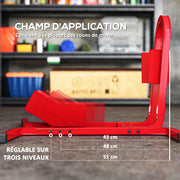 Motorcycle lift stand workshop wheel support motorcycle stand motorcycle stand - wheel chock 17 to 21 inches red epoxy metal