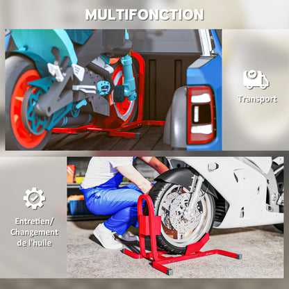 Motorcycle lift stand workshop wheel support motorcycle stand motorcycle stand - wheel chock 17 to 21 inches red epoxy metal