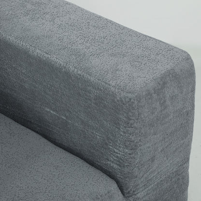 Corner Sectional Sofa with Sleeper Function, U-Shape 294 cm (115.7 in) — Deep Wide Seats, 4‑Seat Cloud Sectional with Throw Pillows, Linen-Look for Living Room, Dark Gray