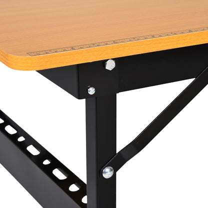 Folding Workbench Folding Work Table with Ruler Transporter Load 100 kg 100x60x75.5 cm Natural and Black