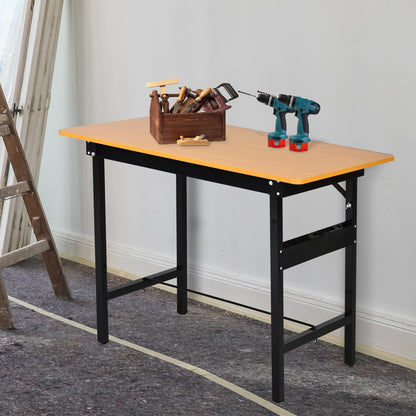 Folding Workbench Folding Work Table with Ruler Transporter Load 100 kg 100x60x75.5 cm Natural and Black