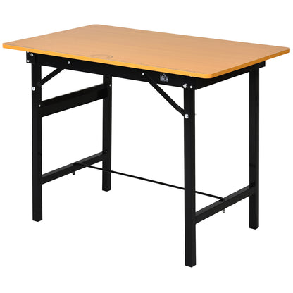 Folding Workbench Folding Work Table with Ruler Transporter Load 100 kg 100x60x75.5 cm Natural and Black