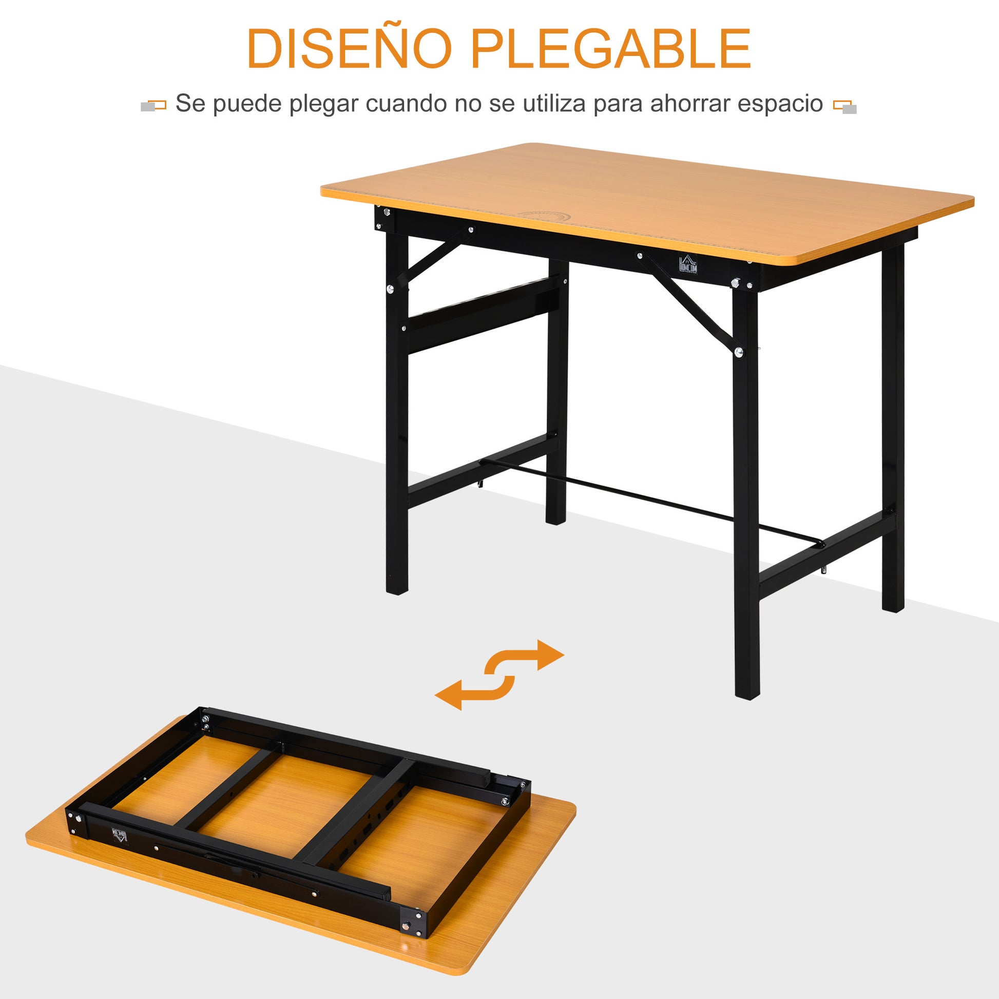 Folding Workbench Folding Work Table with Ruler Transporter Load 100 kg 100x60x75.5 cm Natural and Black