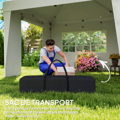 Pop-up Folding Garden Gazebo Canopy Event Tent 3 x 3m Anti-UV 30+ with Windows Side Panels Carry Bag Cream