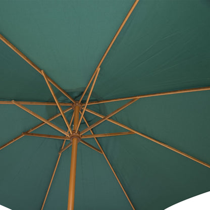Wooden Sun Umbrella Wooden Umbrella Garden Umbrella c 2.5m Dark Green