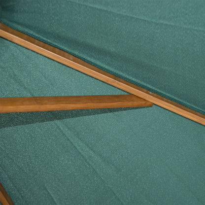 Wooden Sun Umbrella Wooden Umbrella Garden Umbrella c 2.5m Dark Green