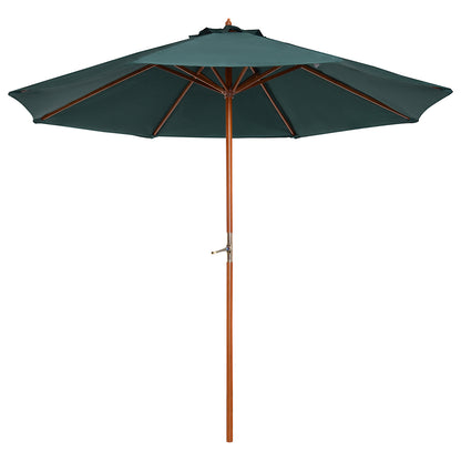Wooden Sun Umbrella Wooden Umbrella Garden Umbrella c 2.5m Dark Green