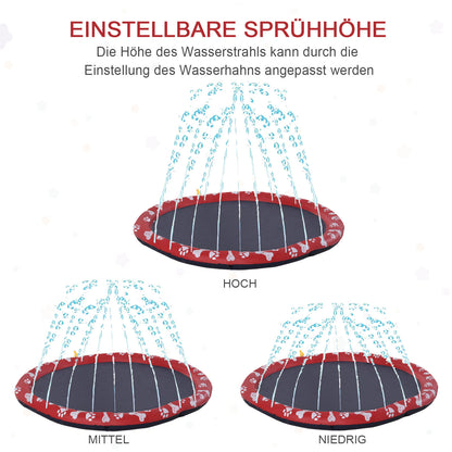 170 cm Sprinkler Mat Dog Inflatable Splash Pad Non-Slip Water Play Mat Water Mat Play Pool Water Sprinkler Dog Pool for Pets Summer Garden