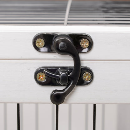 Wooden Rabbit Cage Pet Small Animal Hutch Portable Indoor with Openable Roof Ramp Removable Tray for Guinea Pigs 90x53x59 cm Brown