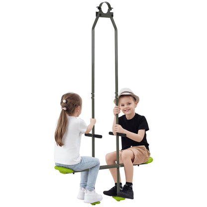 Face-to-Face Swing Set for Children in Steel and Plastic for Swing Frame - 3 to 6 years old green