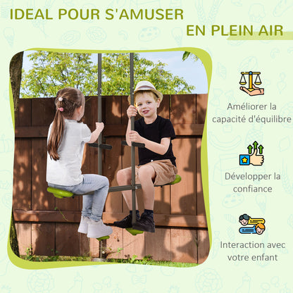Face-to-Face Swing Set for Children in Steel and Plastic for Swing Frame - 3 to 6 years old green