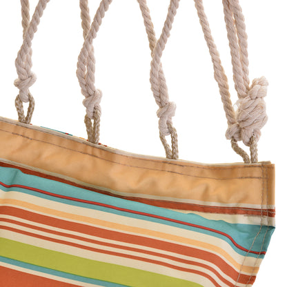 Hanging Chair Hammock with Crossbar and Cushion Ceiling Hook Frame Hanging Chair up to 100kg load Hanging Seat for Indoor Outdoor Garden Terrace Multicolored