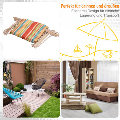 Hanging Chair Hammock with Crossbar and Cushion Ceiling Hook Frame Hanging Chair up to 100kg load Hanging Seat for Indoor Outdoor Garden Terrace Multicolored