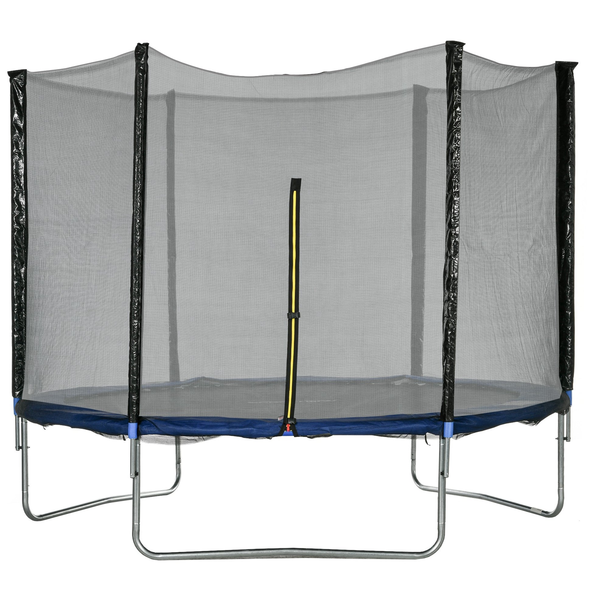 SPORTNOW Outdoor Trampoline Ø305x250 cm Trampoline for Kids Adults with Safety Net Ladder Edge Cover and Steel Frame for Garden Patio Blue