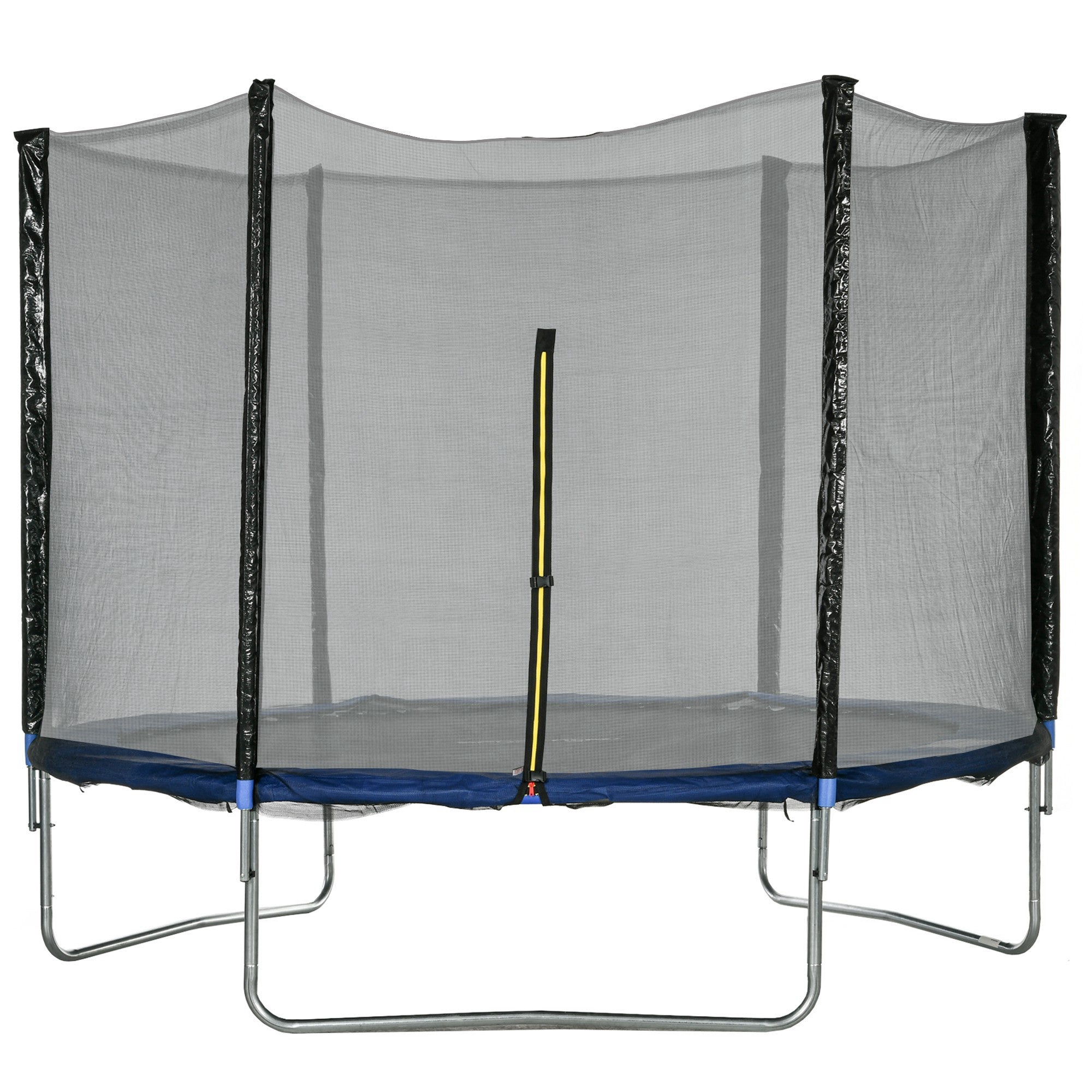 SPORTNOW Outdoor Trampoline Ø305x250 cm Trampoline for Kids Adults with Safety Net Ladder Edge Cover and Steel Frame for Garden Patio Blue