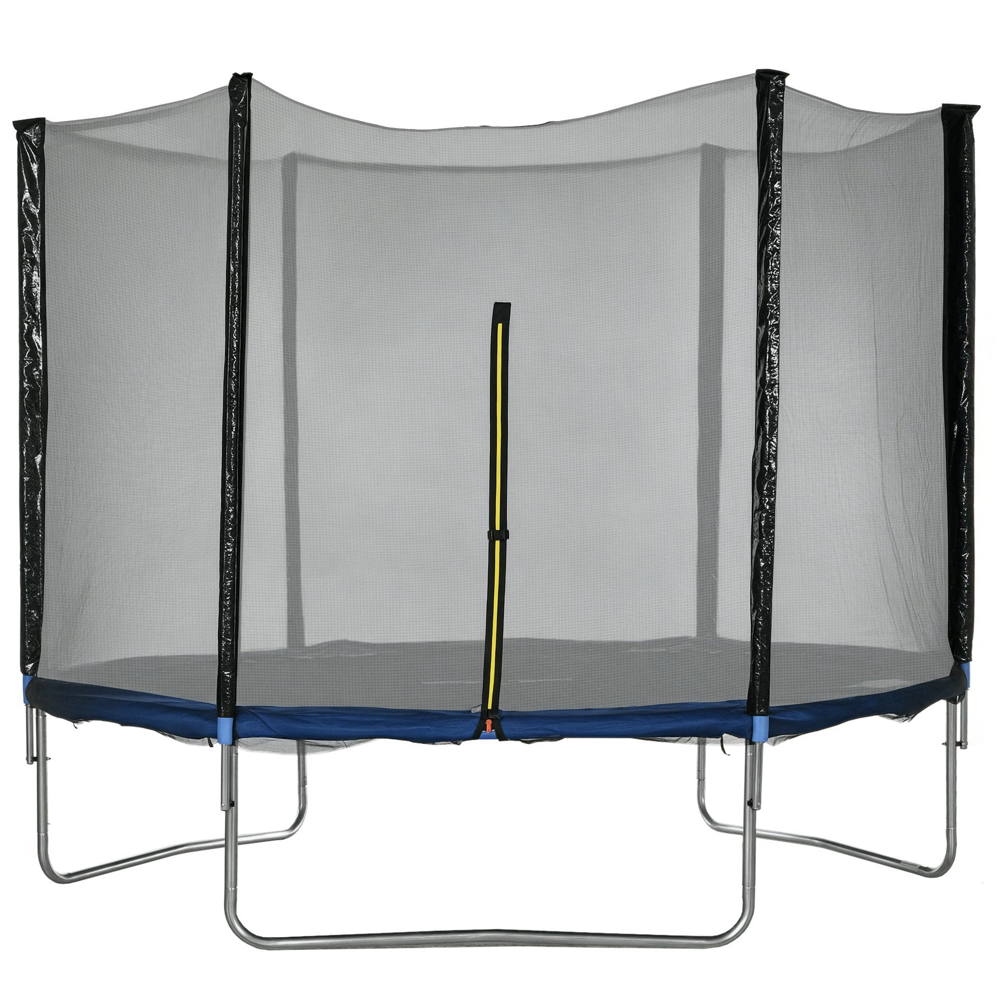 SPORTNOW Outdoor Trampoline Ø305x250 cm Trampoline for Kids Adults with Safety Net Ladder Edge Cover and Steel Frame for Garden Patio Blue