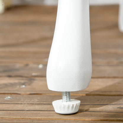 3-Piece Aluminum Garden Set in White with Floral Design, 2 Outdoor Chairs 45x42x85.5 cm and Round Table Ø61x66.5 cm