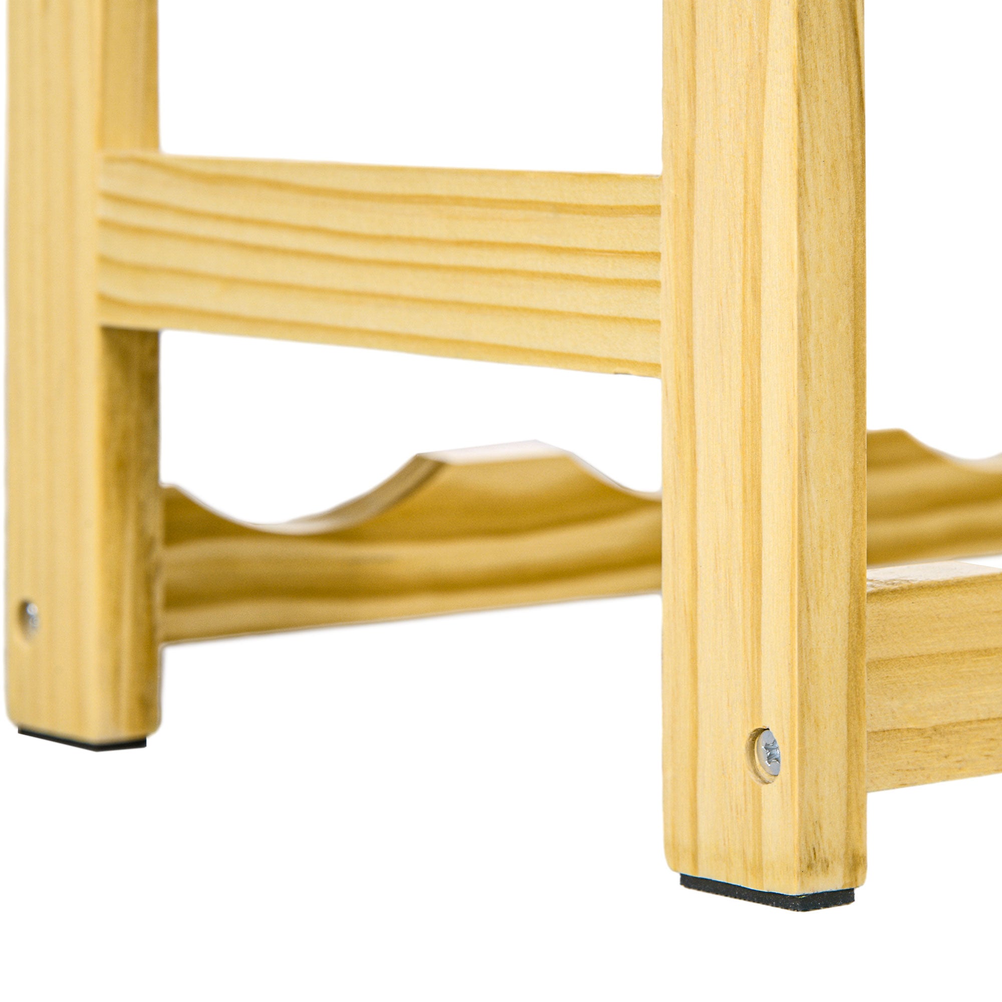 Wine Rack Bottle Holder for 42 Wine Bottles, with 7 Levels, Wooden Stand Rack with Tip-Over Protection for Kitchen, Natural 63 x 25 x 102 cm
