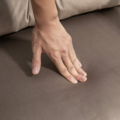 Sleeper Sofa, Folding Bed with Bed Function, Recliner Chair with Back Cushion, Cushioned Sofa with Adjustable Backrest, Velvet Look, 63 x 73 x 81 cm, Light Brown