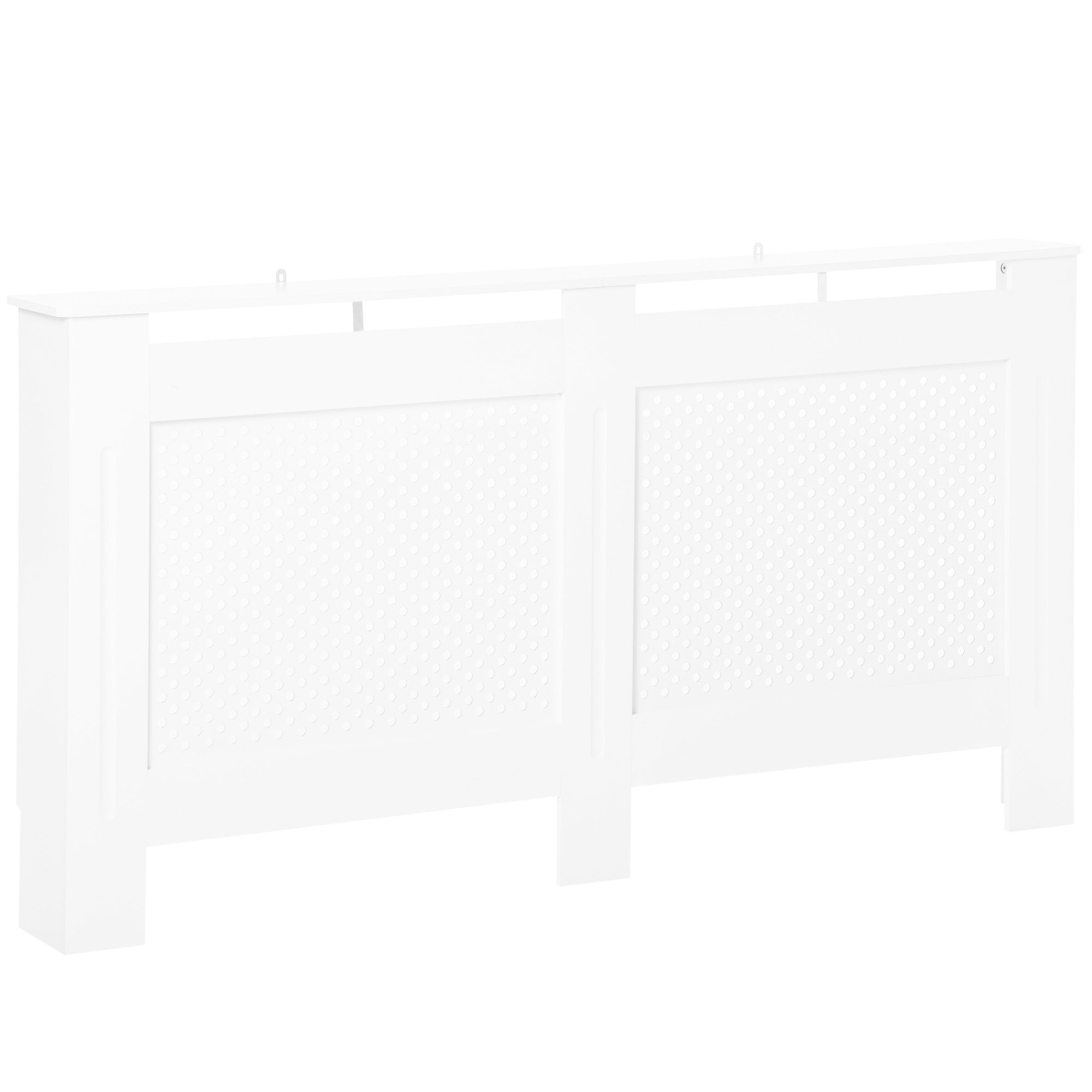 MDF Wood Radiator Cover, Modern Radiator Cabinet with Painted White Top Shelf, 151.5x82x19 cm