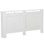 MDF Wood Radiator Cover, Modern Radiator Cabinet with Painted White Top Shelf, 151.5x82x19 cm