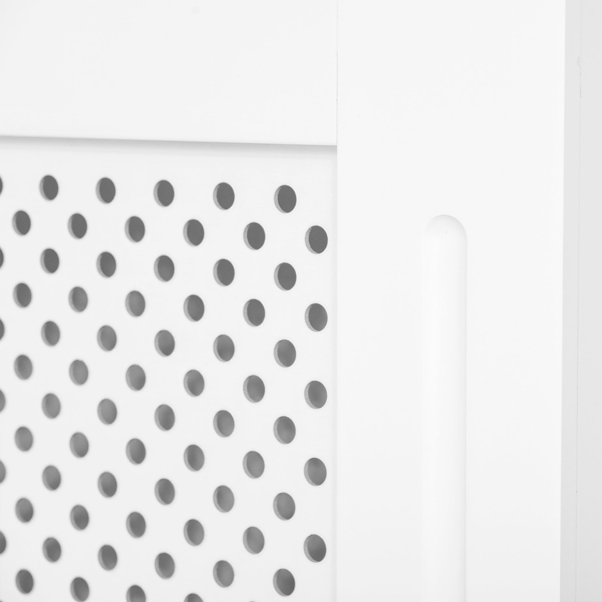 MDF Wood Radiator Cover, Modern Radiator Cabinet with Painted White Top Shelf, 151.5x82x19 cm