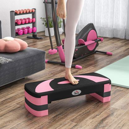 Height-Adjustable Fitness Stepper with 3 Levels (10/15/20 cm) Non-Slip Step bench Capacity up to 150 kg for Home Gym Pink