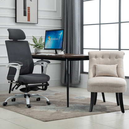 Armchair Living Room Relax Armchair Lounge Armchair Recliner with Back Pillow, Wooden Legs, Reading Armchair with Linen Look, Upholstered Armchair for Bedroom, Cream