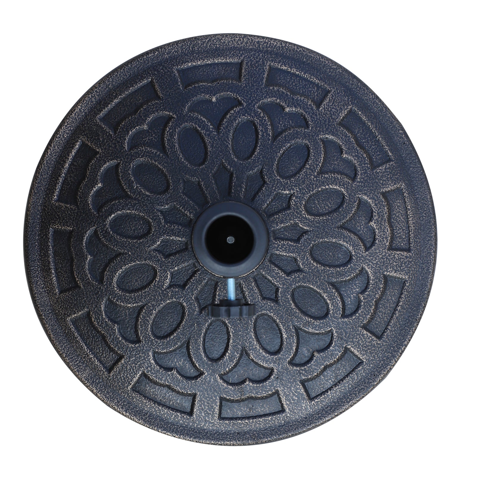 Garden Umbrella Base Net Weight 12 kg Round Resin Parasol Stand for 38mm/48mm Poles for Terrace Outdoor Patio Ø44x34 cm Bronze