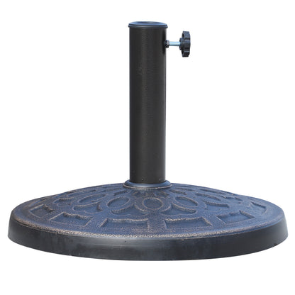 Garden Umbrella Base Net Weight 12 kg Round Resin Parasol Stand for 38mm/48mm Poles for Terrace Outdoor Patio Ø44x34 cm Bronze
