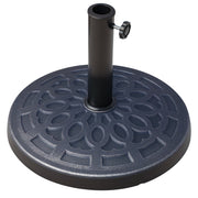 Garden Umbrella Base Net Weight 12 kg Round Resin Parasol Stand for 38mm/48mm Poles for Terrace Outdoor Patio Ø44x34 cm Bronze