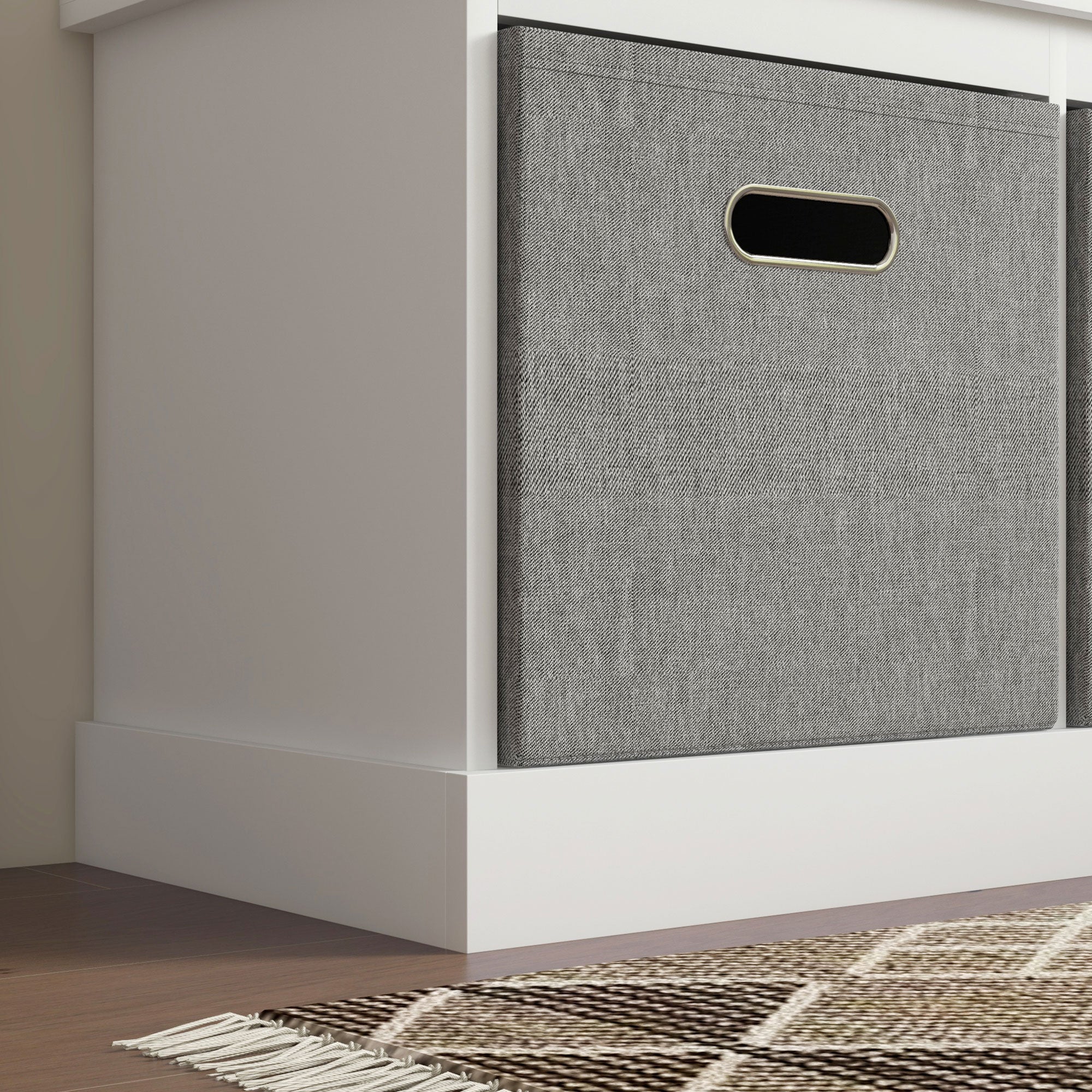Entryway Shoe Bench with 3 Drawers, Shoe Storage Bench with Wood and Fabric Seat, Shoe Rack Bench for 3 Pairs of Shoes, Living Room and Hallway, 105x35x47 cm, White