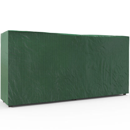 Firewood Rack 200 x 36 x 99 cm Log Rack with Water-Resistant Cover, Adjustable Firewood Storage for Garden, Patio, Metal, Black