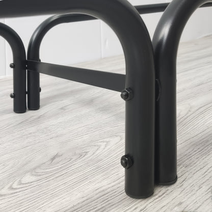 Firewood Rack 200 x 36 x 99 cm Log Rack with Water-Resistant Cover, Adjustable Firewood Storage for Garden, Patio, Metal, Black