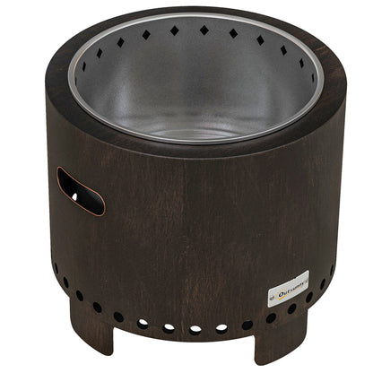Fire Bowl, Smokeless Table Fire, Ø45 cm Fire Pit with Handle, Poker, Fire Basket for Garden, Camping, Patio, Metal, Black
